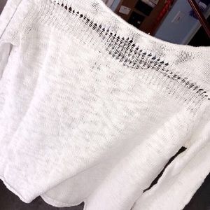 White summer long sleeve top
